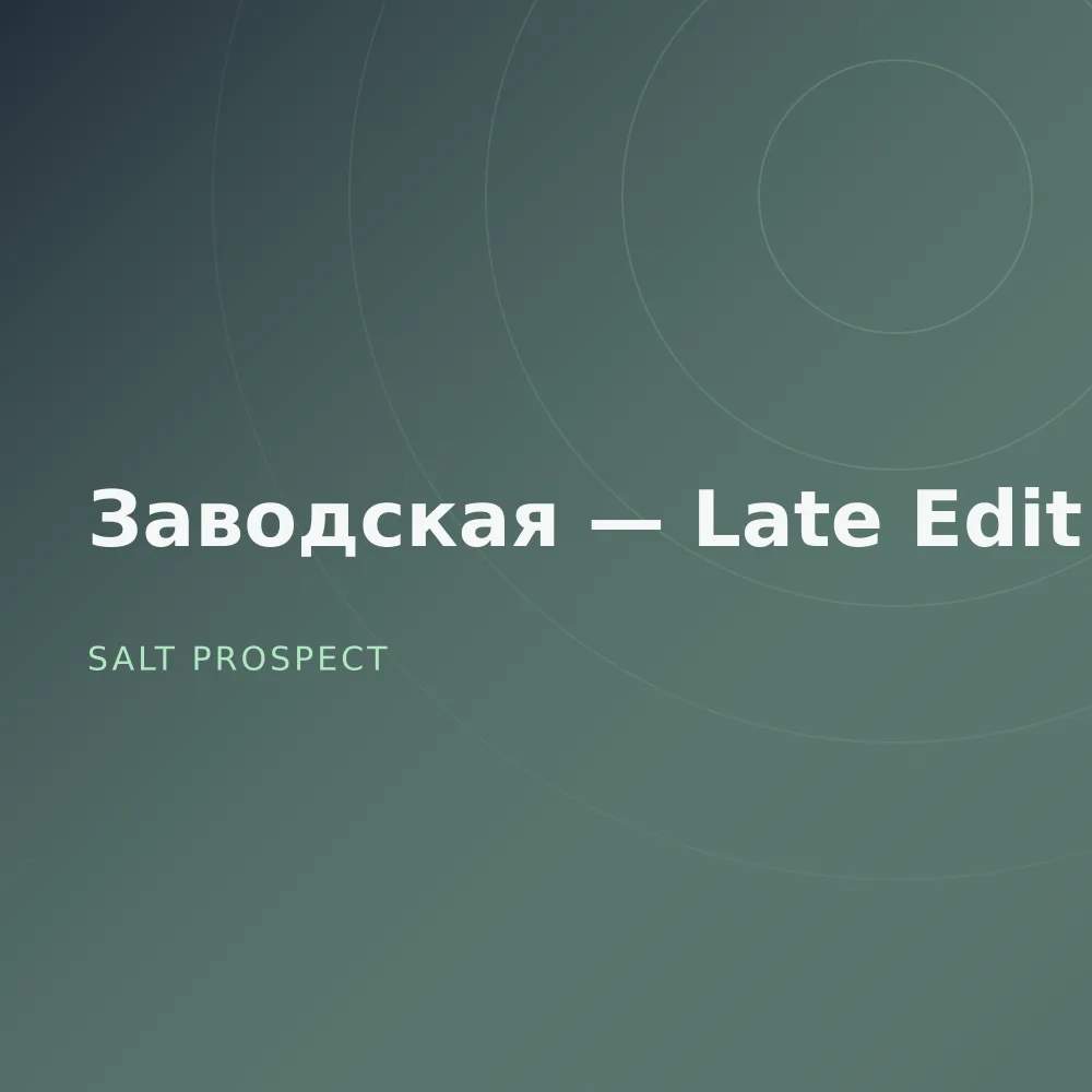 Заводская — Late Edit