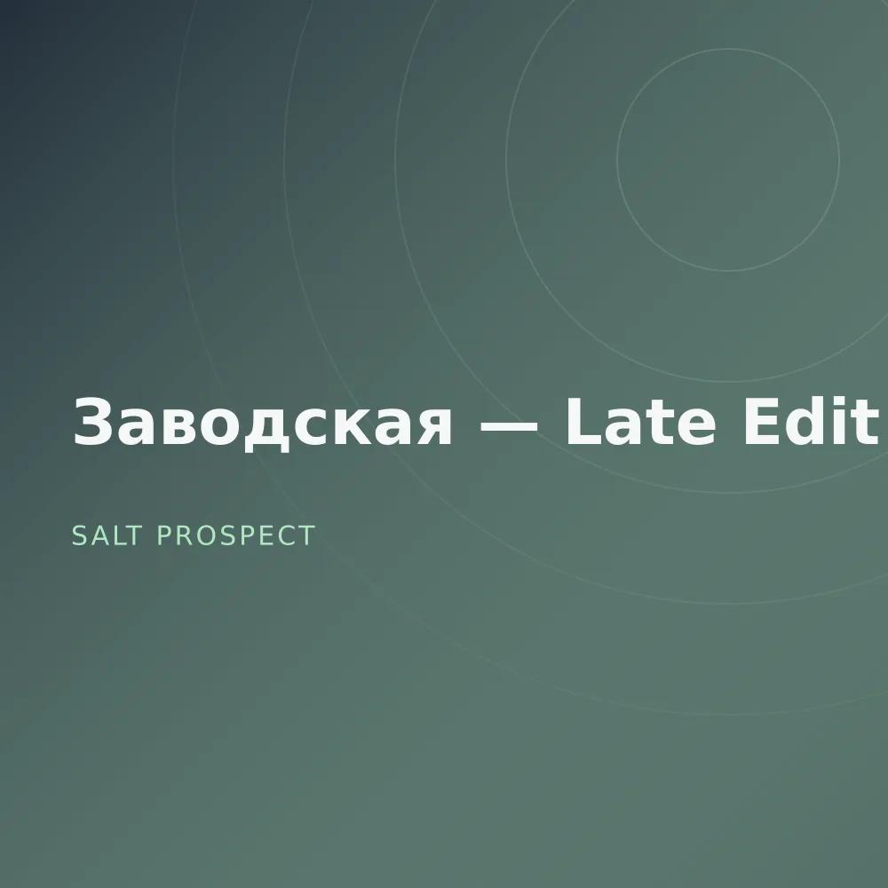 Заводская — Late Edit