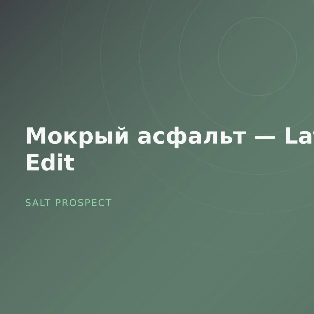 Мокрый асфальт — Late Edit