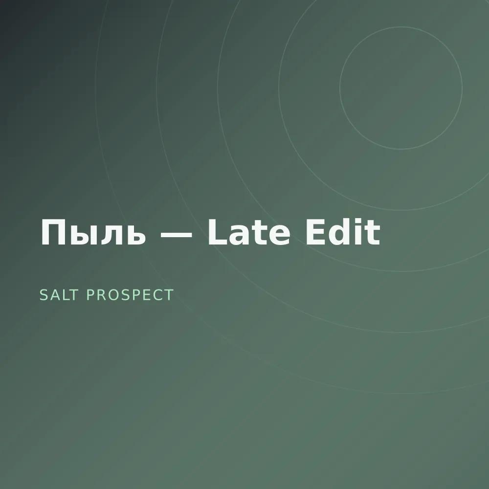 Пыль — Late Edit